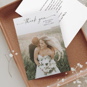 Carte De Remerciements Mariage photo de script simple