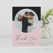 Carte De Remerciements Mariage photo de script simple et moderne (Debout devant)