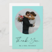 Carte De Remerciements Mariage photo de script simple et moderne (Devant / Derrière)