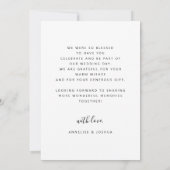 Carte De Remerciements Mariage photo de script simple et moderne (Dos)