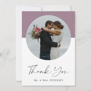Carte De Remerciements Mariage photo de script simple et moderne