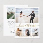 Carte de remerciements Mariage photo élégant du bu (Devant / Derrière)