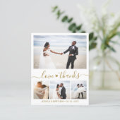 Carte de remerciements Mariage photo élégant du bu (Debout devant)