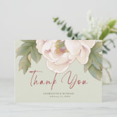 Carte De Remerciements Mariage photo Elegant Sage et Blush Peony (Debout devant)