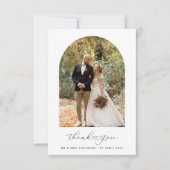 Carte De Remerciements Mariage photo en script simple (Devant)