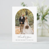 Carte De Remerciements Mariage photo en script simple (Debout devant)