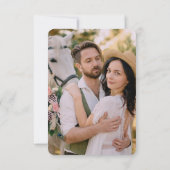 Carte De Remerciements Mariage photo en terre cuite simple couleur solide (Dos)