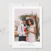 Carte De Remerciements Mariage photo esthétique manuscrit (Devant)