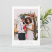 Carte De Remerciements Mariage photo esthétique manuscrit (Debout devant)