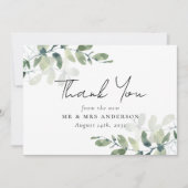 Carte De Remerciements Mariage photo Eucalyptus (Devant)