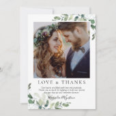 Carte De Remerciements Mariage photo Eucalyptus (Devant)