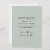 Carte De Remerciements Mariage photo Eucalyptus Gold Elegant Script Sage (Dos)