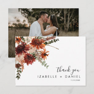 Carte De Remerciements Mariage photo Fall Terracotta