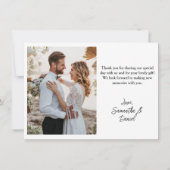 Carte De Remerciements Mariage photo Feuille aquarelle (Dos)