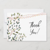 Carte De Remerciements Mariage photo Feuille aquarelle (Devant)