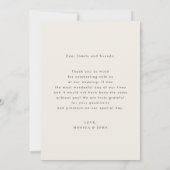 Carte De Remerciements Mariage photo Fleur sauvage Delicate d'ivoire Merc (Dos)