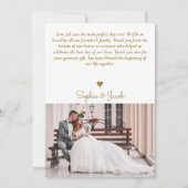 Carte De Remerciements Mariage photo floral Pnk (Dos)