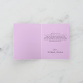 Carte De Remerciements Mariage photo floral violet plié (Intérieur)