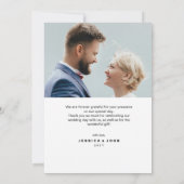 Carte De Remerciements Mariage photo Forever Grateful Rustic Script 2 (Dos)