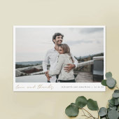 Carte De Remerciements Mariage photo Gold Script
