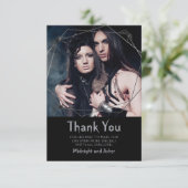 Carte De Remerciements Mariage photo Gothique Spiders (Debout devant)