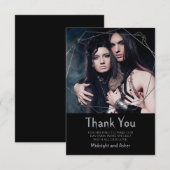 Carte De Remerciements Mariage photo Gothique Spiders (Devant / Derrière)