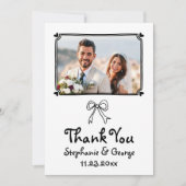 Carte De Remerciements Mariage photo griffé à la main (Devant)