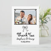 Carte De Remerciements Mariage photo griffé à la main (Debout devant)