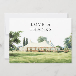 Carte De Remerciements Mariage Photo Jardin Chapiteau Tipi Aquarelle