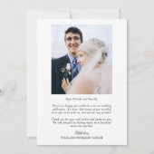 Carte de remerciements Mariage photo Julia Simple  (Dos)