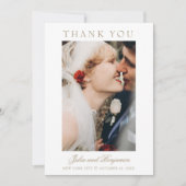 Carte De Remerciements Mariage photo Julia Simple Gold Script 2 (Devant)
