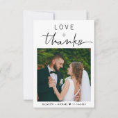 Carte De Remerciements Mariage Photo Love And Thanks (Devant)