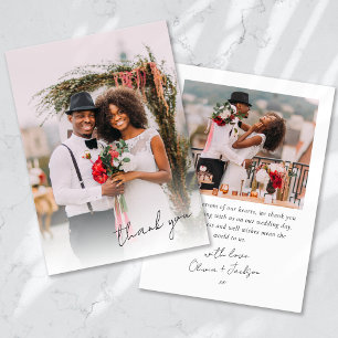 Carte De Remerciements Mariage photo manuscrit