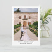 Carte De Remerciements Mariage photo manuscrit 2 (Debout devant)