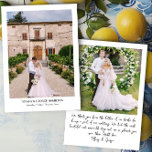 Carte De Remerciements Mariage photo manuscrit 2<br><div class="desc">Carte de remerciements avec photo mariage et typographie de style manuscrite. Vos photos de mariage s'afficheront sous forme de photo verticale à l'avant et de photo de carré à l'arrière. Vous pouvez également ajouter votre message "manuscrit", les noms de mariée et de mariée, la date et l'emplacement du mariage. Design...</div>