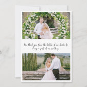 Carte De Remerciements Mariage photo manuscrit 4 (Devant)