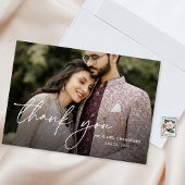 Carte De Remerciements Mariage photo manuscrit minimaliste moderne