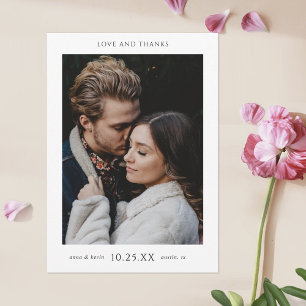 Carte De Remerciements Mariage photo minimal chic