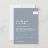 Carte De Remerciements Mariage photo minimal chic Dusty Blue (Dos)