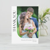 Carte De Remerciements Mariage photo minimal moderne 2 (Debout devant)