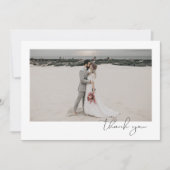 Carte De Remerciements Mariage photo minimal simple et élégant (Devant)