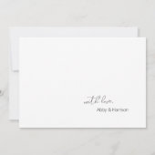 Carte De Remerciements Mariage photo minimal simple et élégant (Dos)