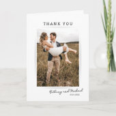 Carte De Remerciements Mariage photo minimaliste (Devant)