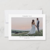 Carte de remerciements Mariage photo minimaliste (Devant)
