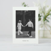 Carte De Remerciements Mariage photo minimaliste (Debout devant)