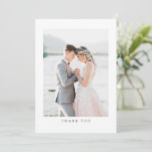 Carte De Remerciements Mariage photo minimaliste (Debout devant)