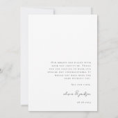 Carte De Remerciements Mariage photo minimaliste (Dos)