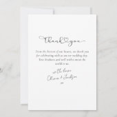 Carte de remerciements Mariage photo minimaliste (Dos)