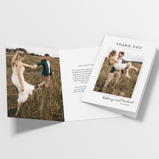 Carte De Remerciements Mariage photo minimaliste