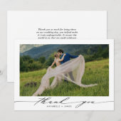 Carte De Remerciements Mariage photo minimaliste (Devant / Derrière)